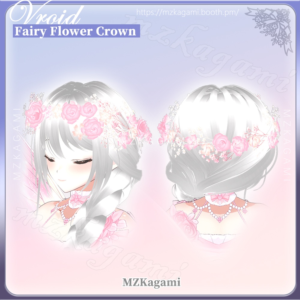 ★New【VRoid】妖精の花冠 / Fairy Flower Crown / Headdress (6 colors)