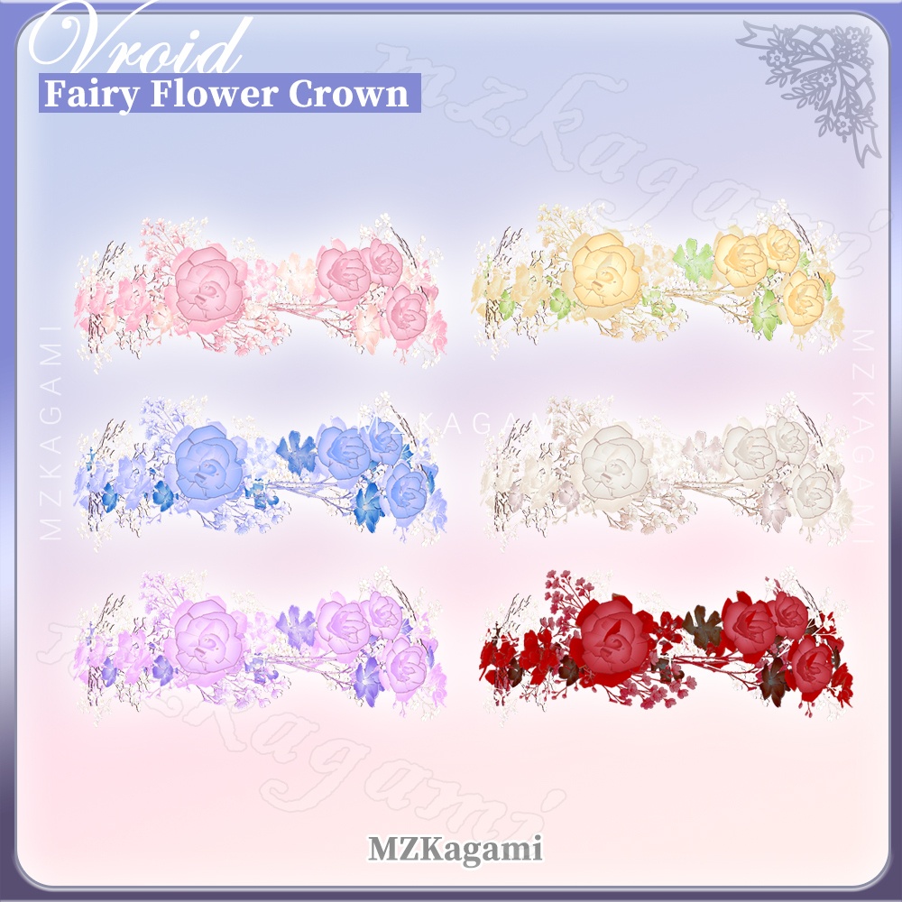 ★New【VRoid】妖精の花冠 / Fairy Flower Crown / Headdress (6 colors)