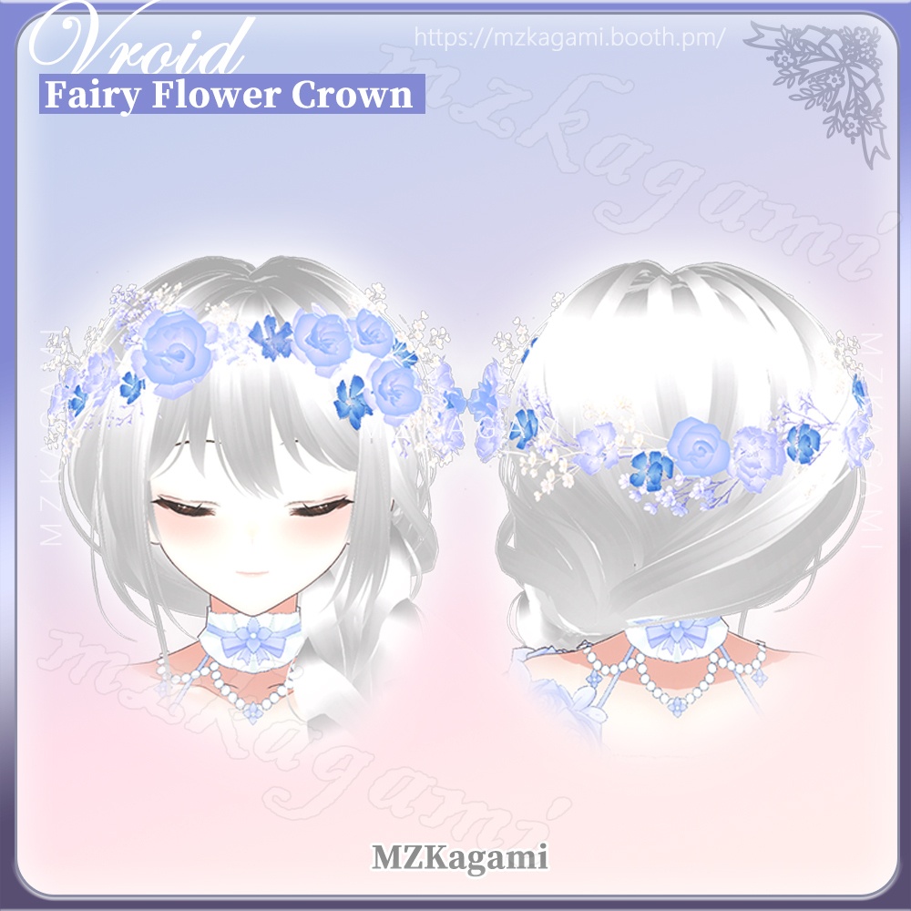 ★New【VRoid】妖精の花冠 / Fairy Flower Crown / Headdress (6 colors)