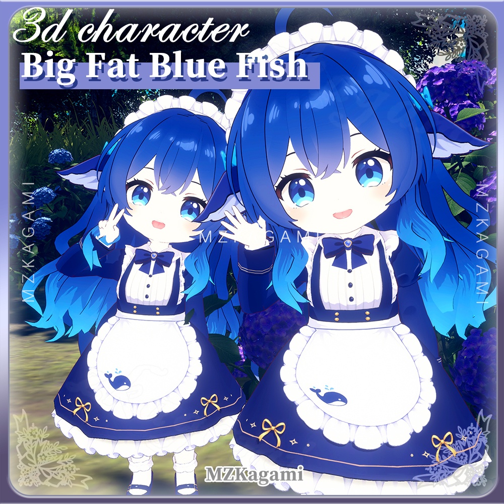 【FREE 3D Model】Big Fat Blue Fish / 【無料3Dモデル】青くて太ったお魚 / 「蓝色大肥鱼」