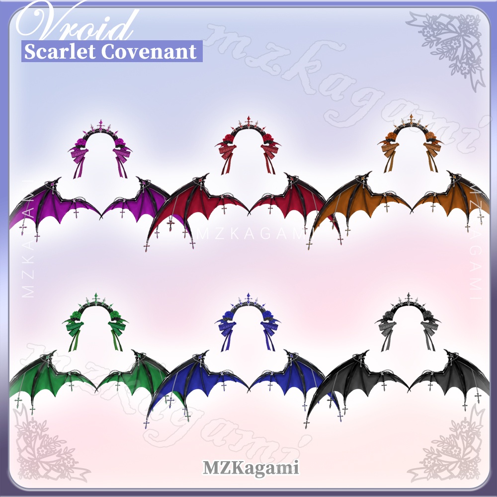 ★New【VRoid】緋蝕の聖約 · ロリータドレス Full Set. / Scarlet Covenant · Lolita Dress (6 Colors)