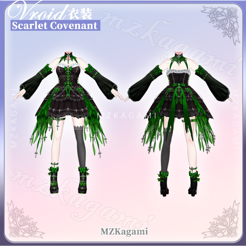 ★New【VRoid】緋蝕の聖約 · ロリータドレス Dress Set. / Scarlet Covenant · Lolita Dress (6 Colors)