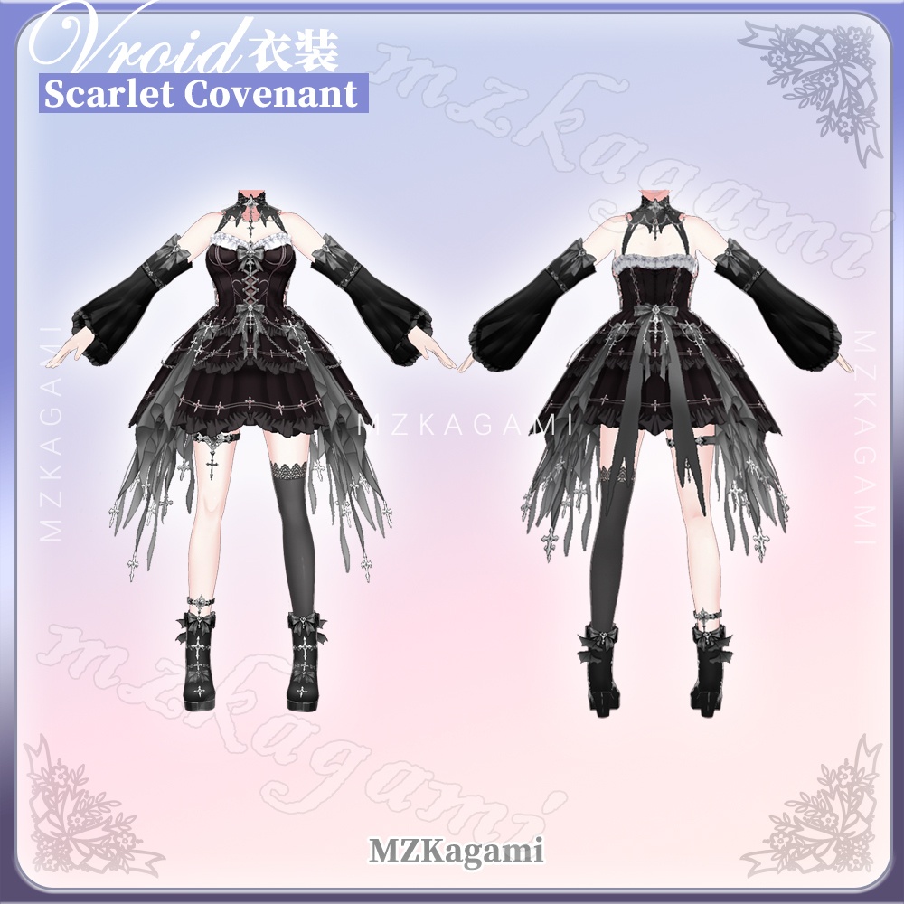 ★New【VRoid】緋蝕の聖約 · ロリータドレス Dress Set. / Scarlet Covenant · Lolita Dress (6 Colors)