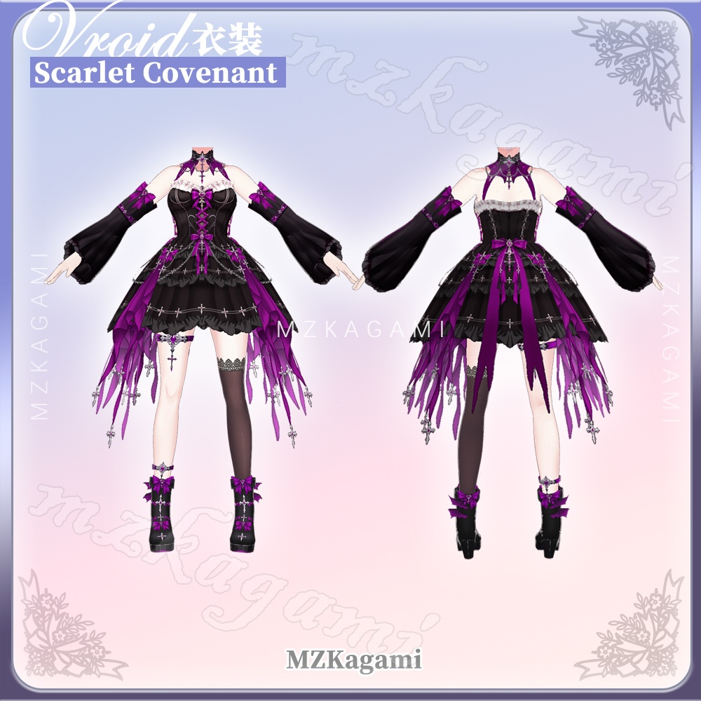 ★New【VRoid】緋蝕の聖約 · ロリータドレス Dress Set. / Scarlet Covenant · Lolita Dress (6 Colors)