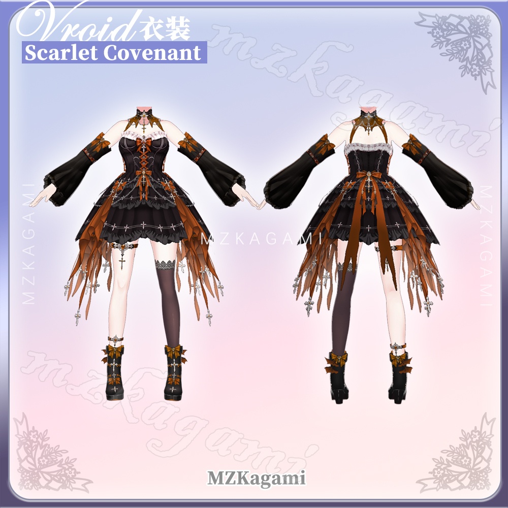 ★New【VRoid】緋蝕の聖約 · ロリータドレス Dress Set. / Scarlet Covenant · Lolita Dress (6 Colors)