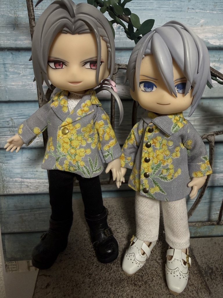 【新作】ミモザ柄ロングジャケット&シャツジャケット