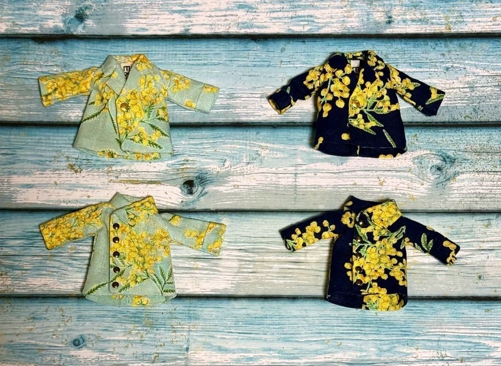 【新作】ミモザ柄ロングジャケット&シャツジャケット