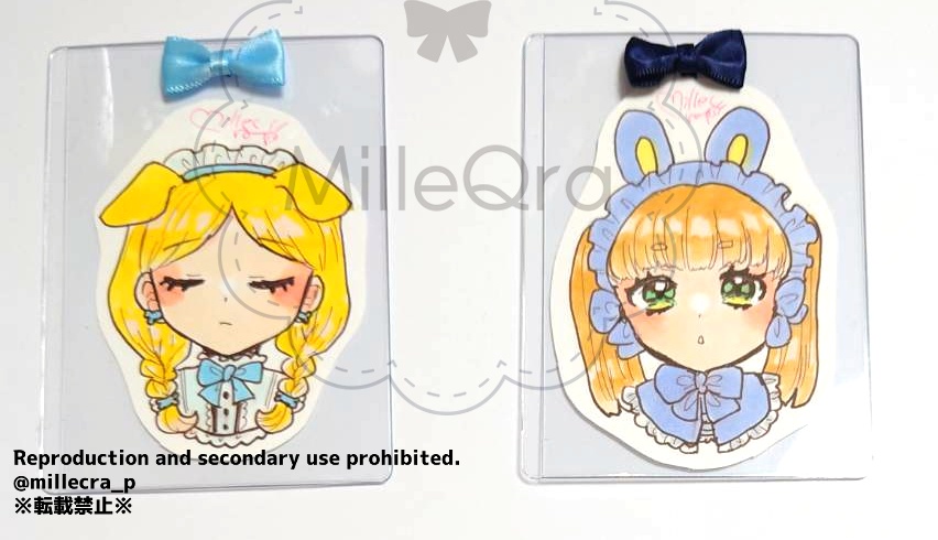 ミニ原画　けも耳メイドちゃん