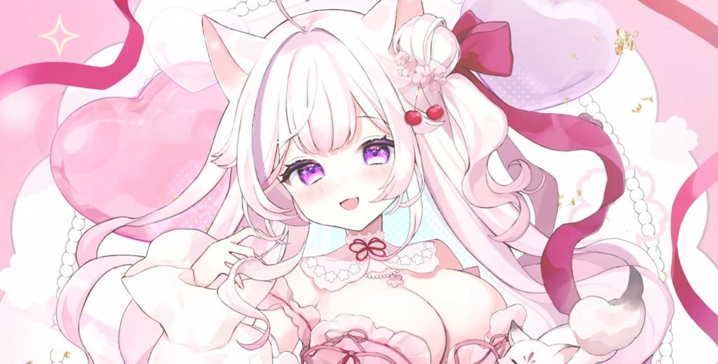 狐桃ろま🌸動く壁紙用データ ランジェリー衣装（ほわほわエフェクト有り）