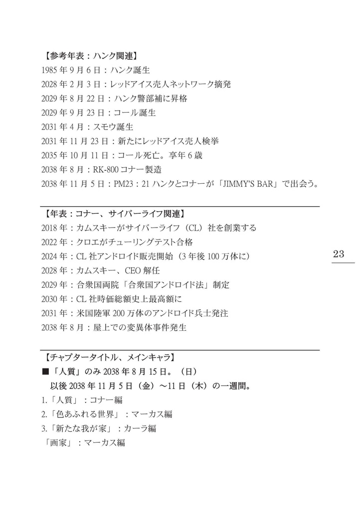 【D:BH】非公式設定資料報告書:Version0.1