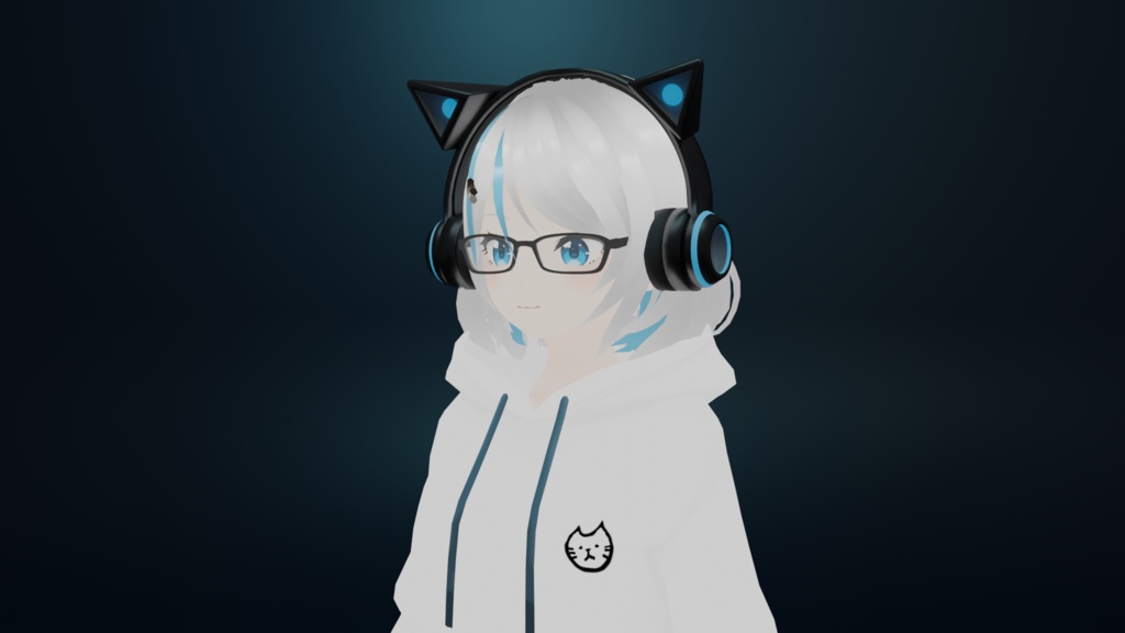 【無料】ねこみみヘッドホン 3Dモデル