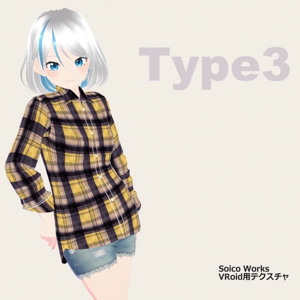 【VRoidテクスチャ】シャツ7種