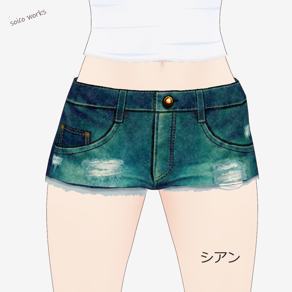 【無料】デニムショートパンツ【VRoid】
