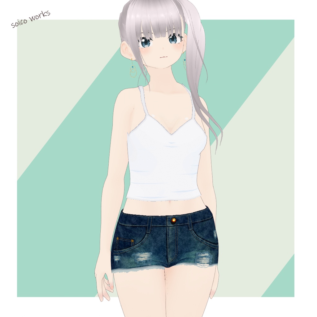 【無料】デニムショートパンツ【VRoid】