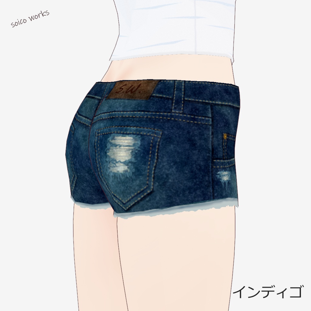 【無料】デニムショートパンツ【VRoid】