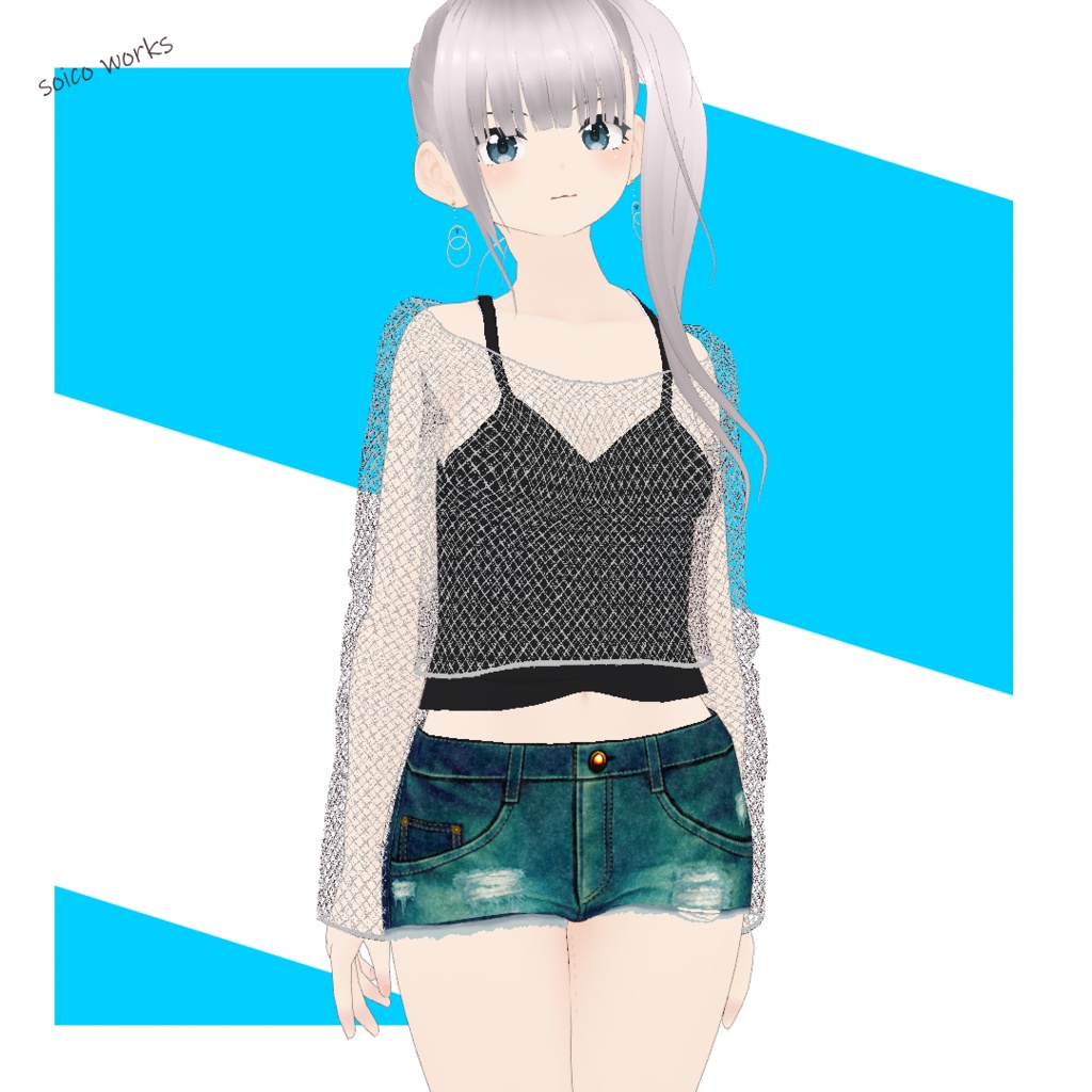 【無料】デニムショートパンツ【VRoid】