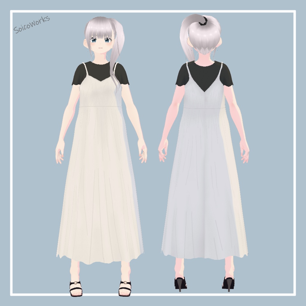 【無料】キャミワンピース【VRoid】