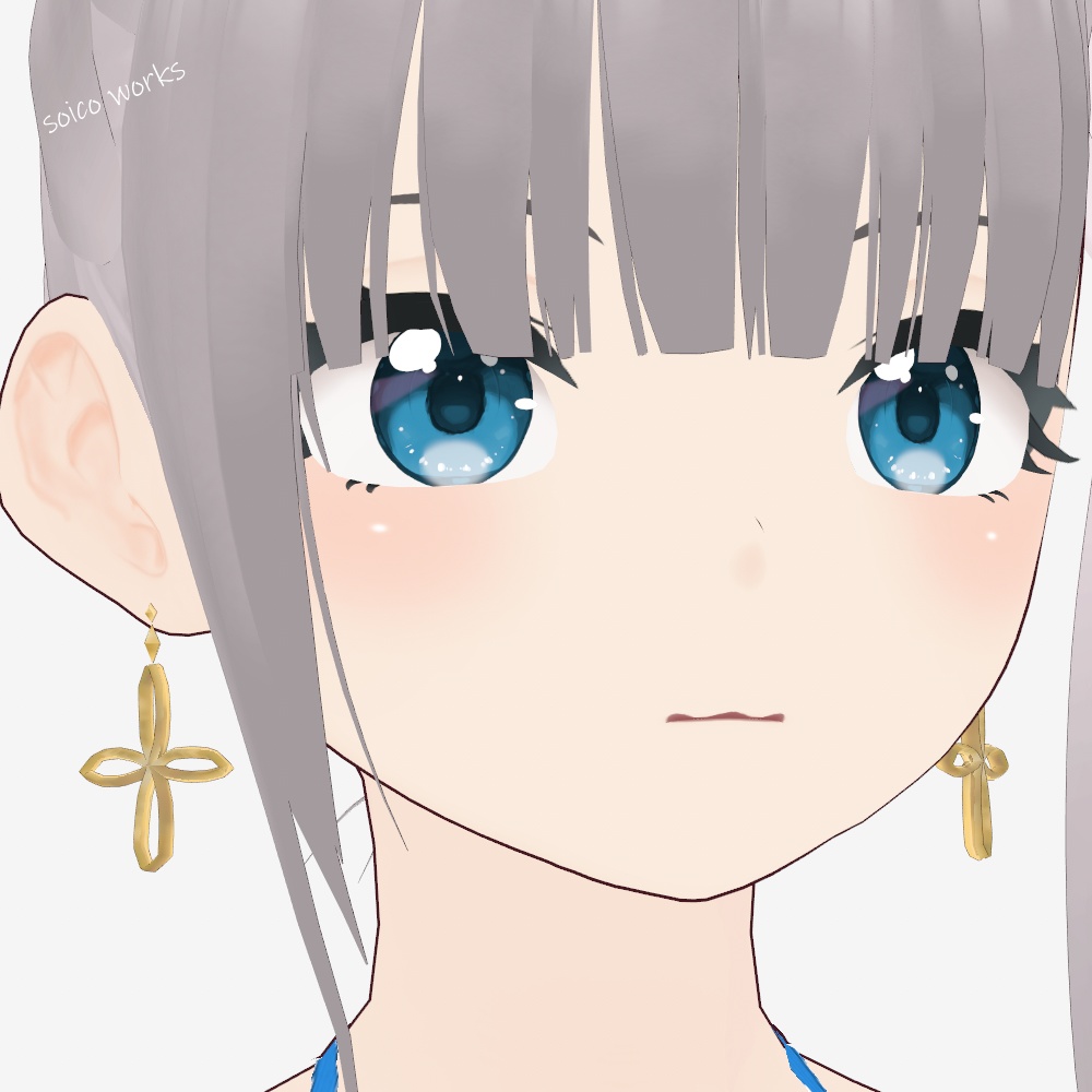 【無料】ピアス(クロス)【VRoid】