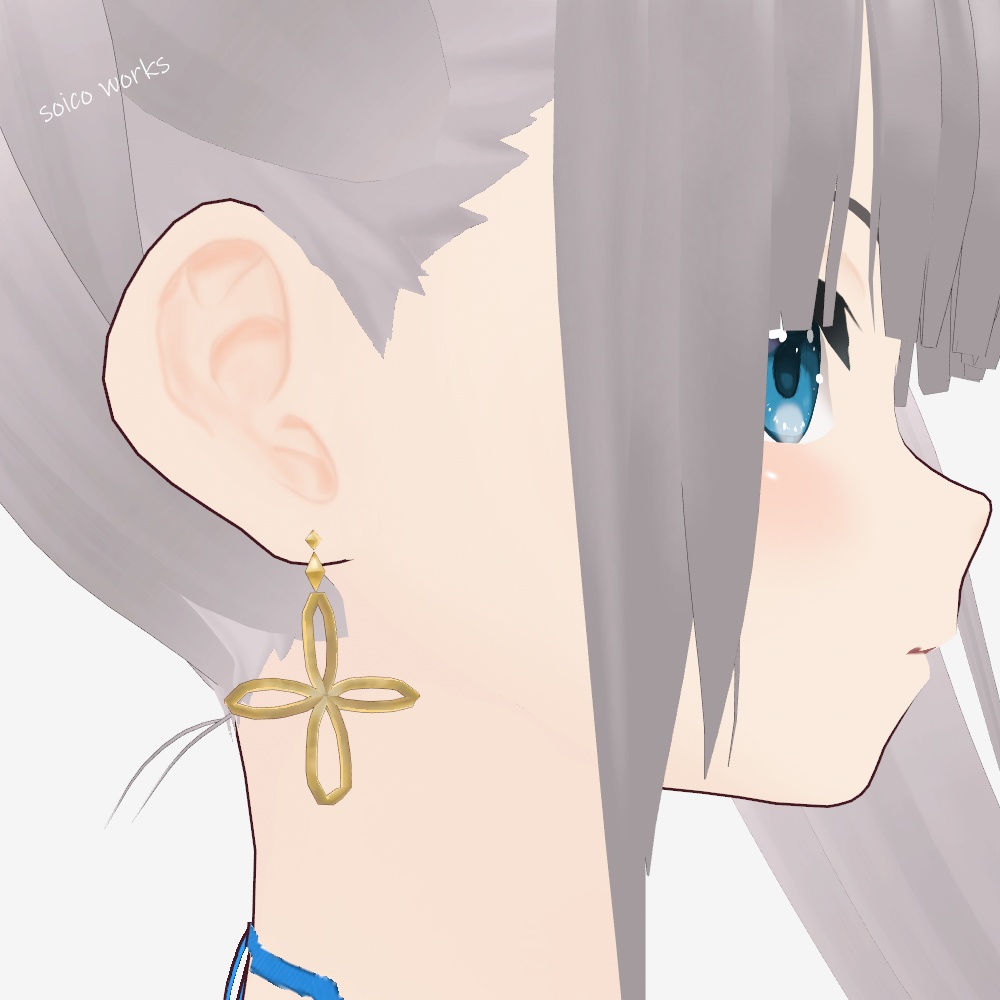 【無料】ピアス(クロス)【VRoid】