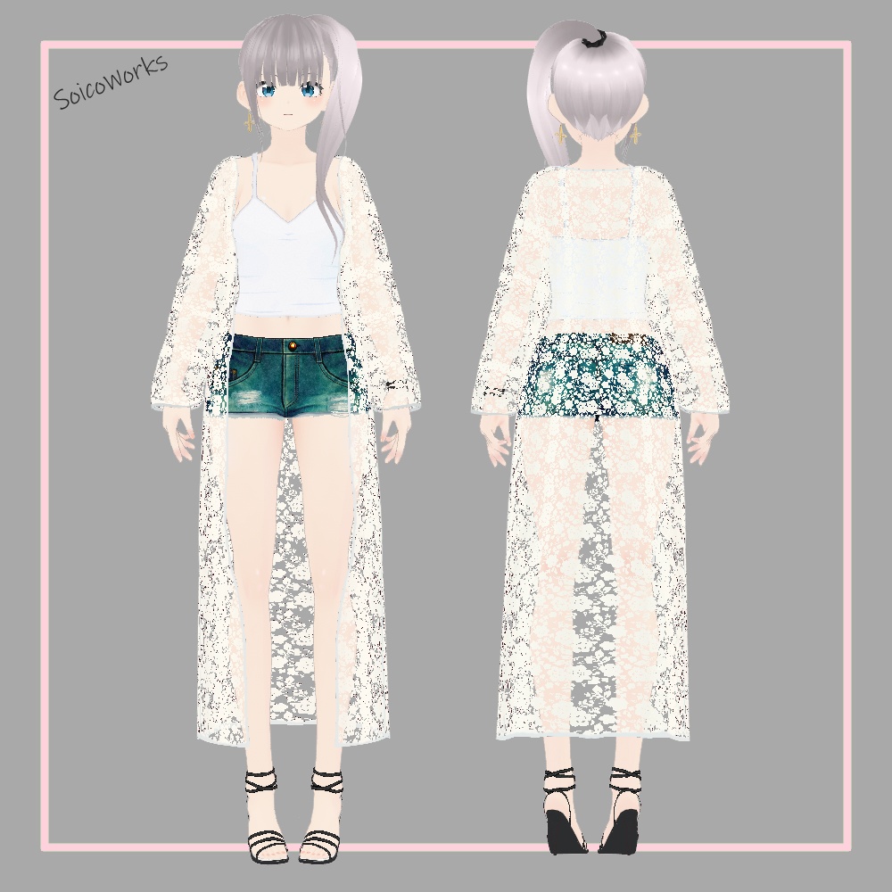 【無料】レースガウン【VRoid】