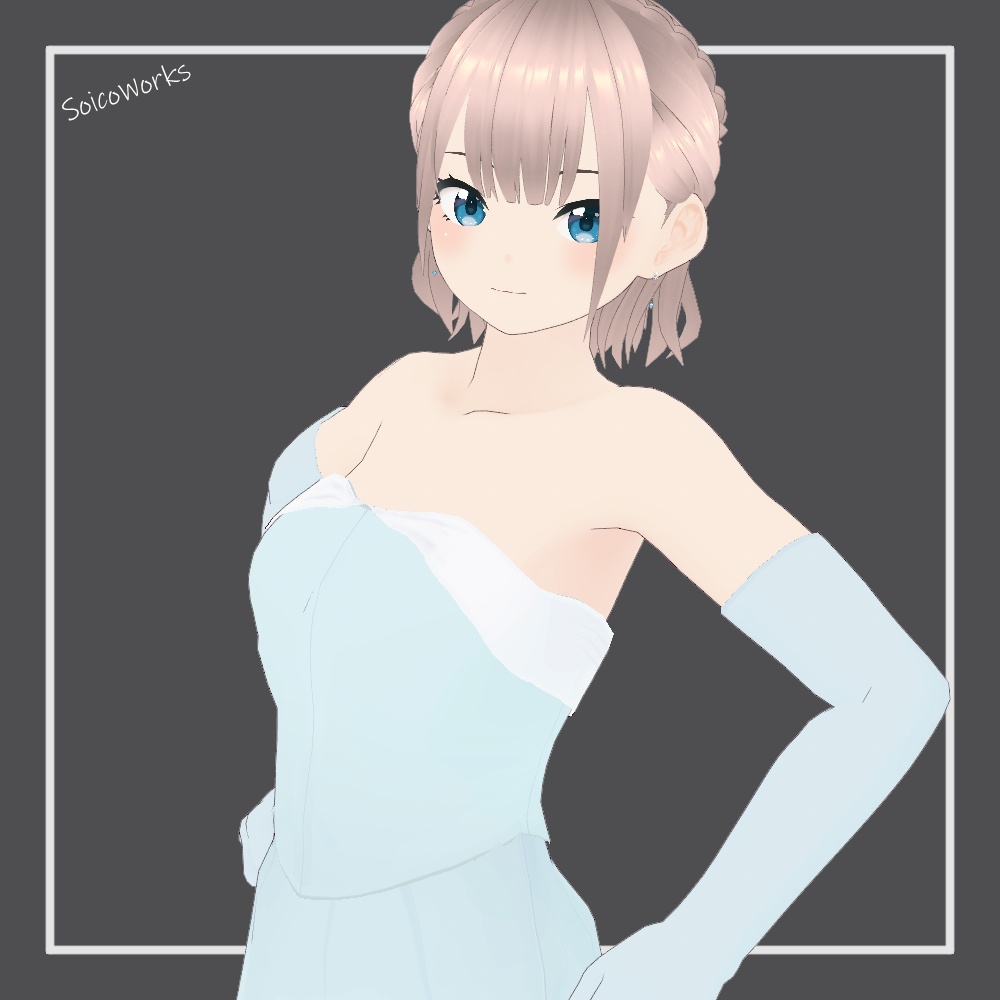 【無料】髪型ボブ×ハーフアップ【VRoid】