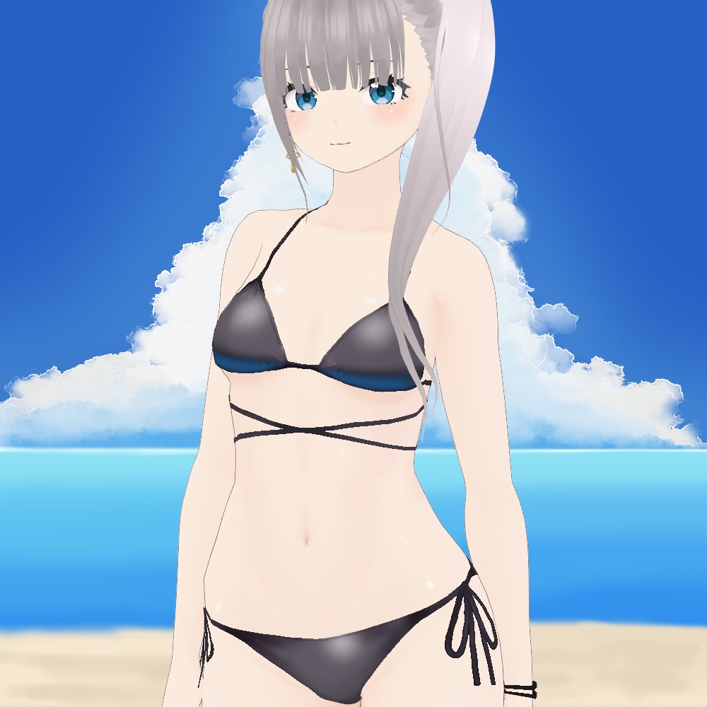 【無料有】水着(黒ビキニ)【VRoid】
