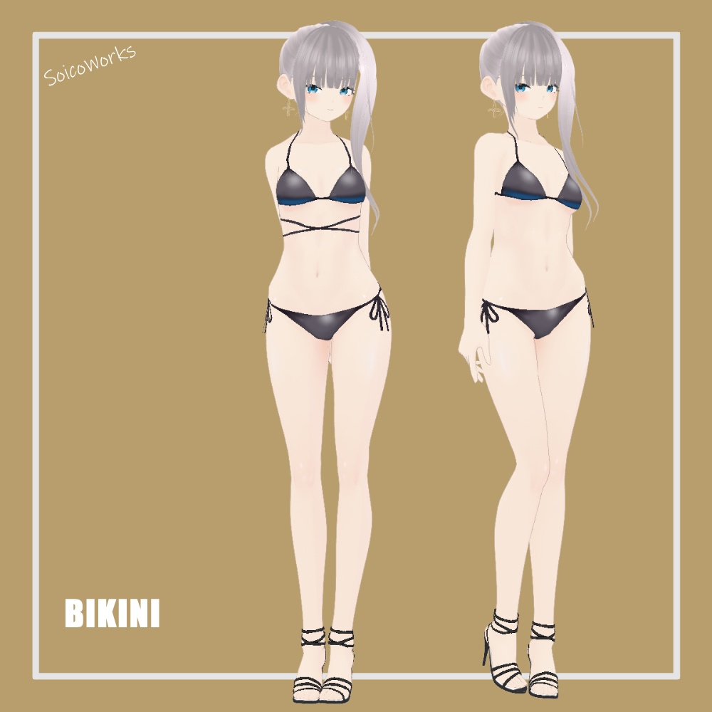 【無料有】水着(黒ビキニ)【VRoid】