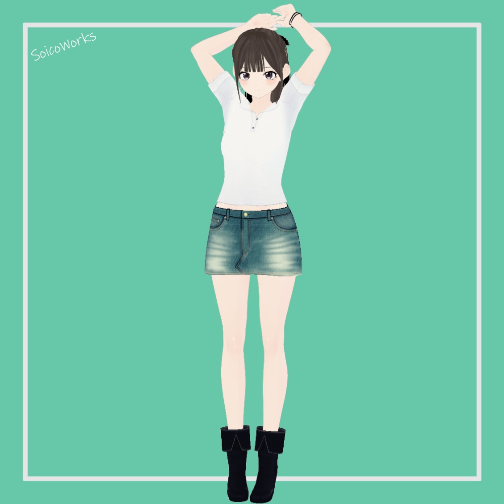 【無料】デニムミニスカート【VRoid】