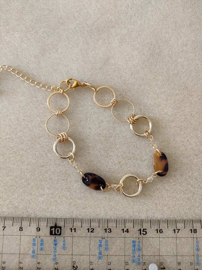 ブレスレット 金色&琥珀色