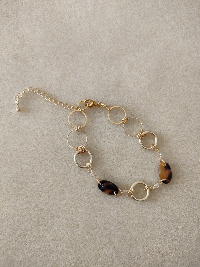 ブレスレット　金色＆琥珀色