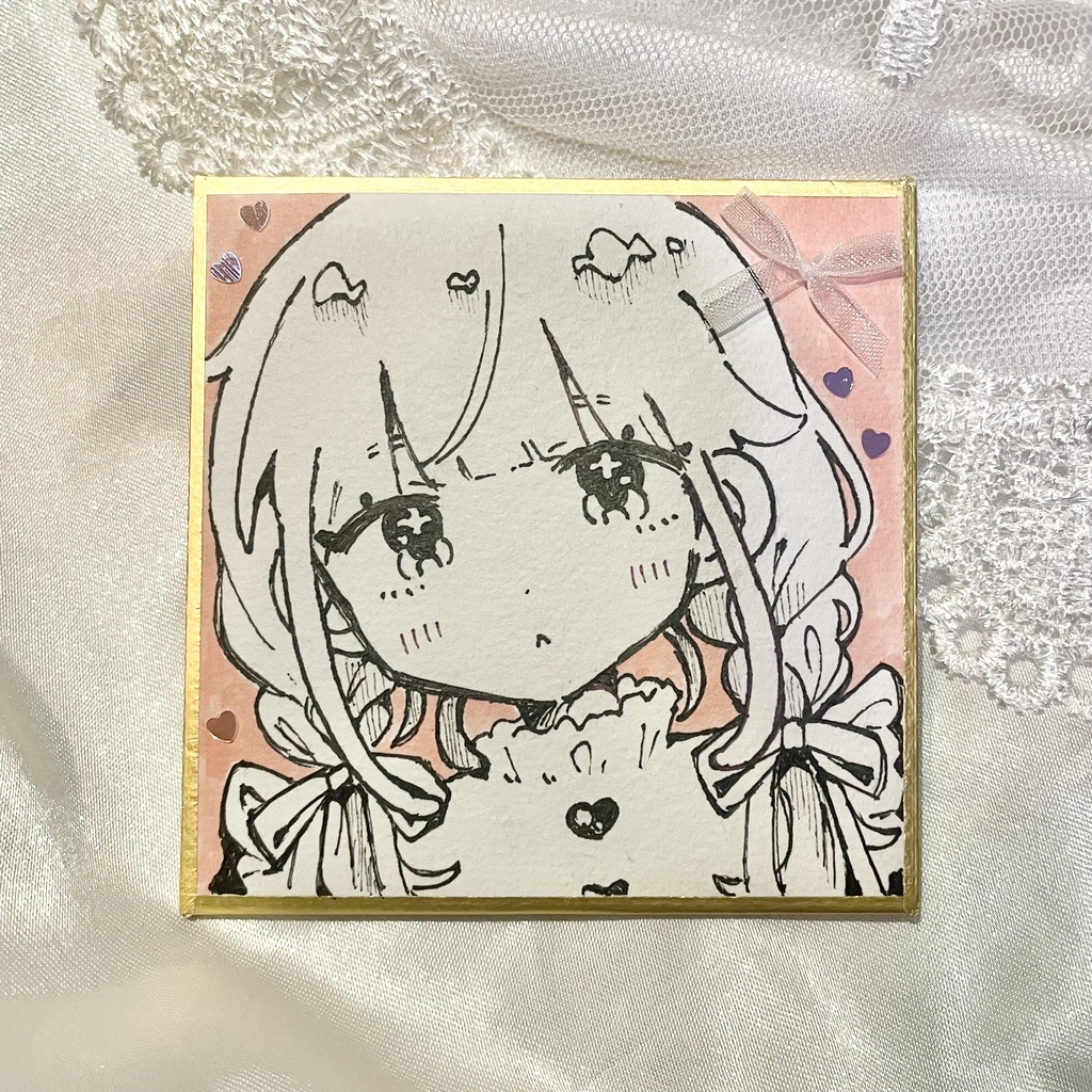 豆色紙原画 (デコ付き)