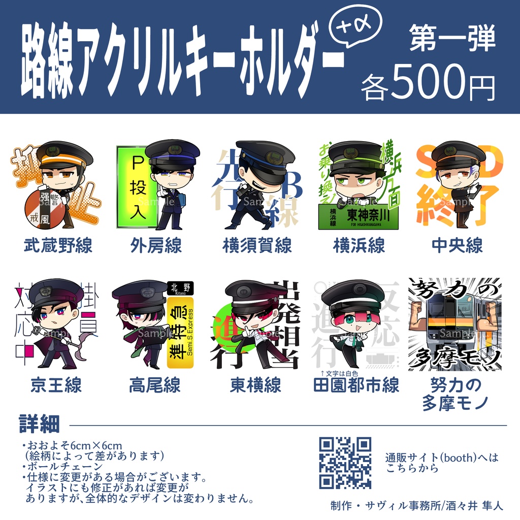 路線アクリルキーホルダー+α