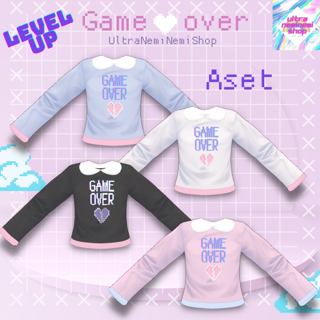【Vroid】NEW!Geme♥over set