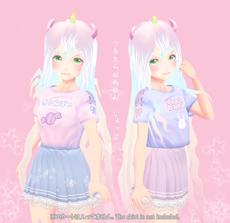 リボン付きミニTシャツ8種類詰め 白黒、水色ピンク【かわいいTシャツシリーズ②】