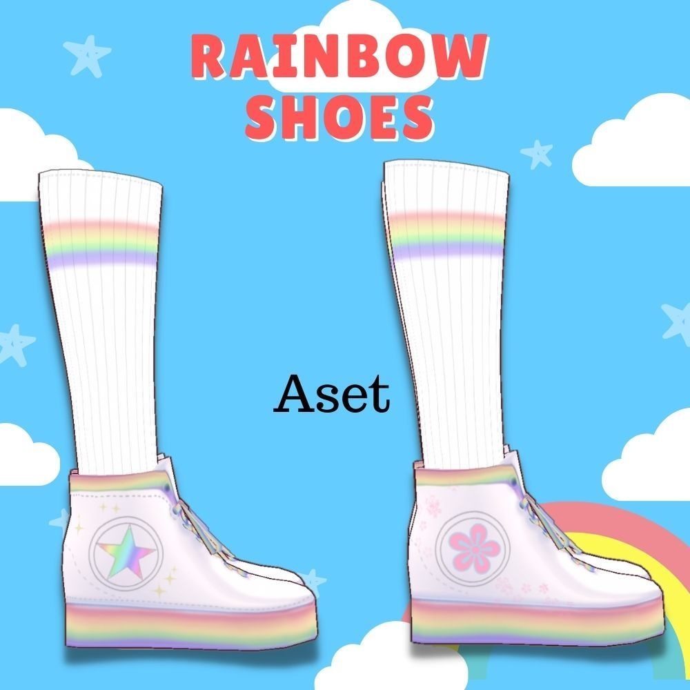 レインボーシューズとソックス2種