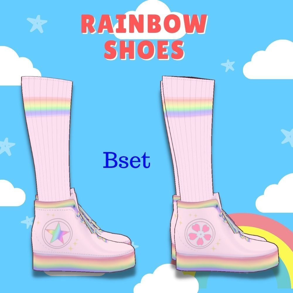 レインボーシューズとソックス2種