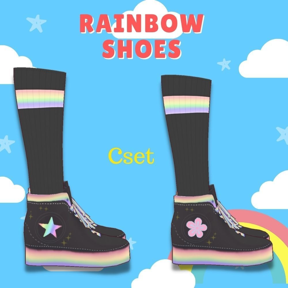 レインボーシューズとソックス2種