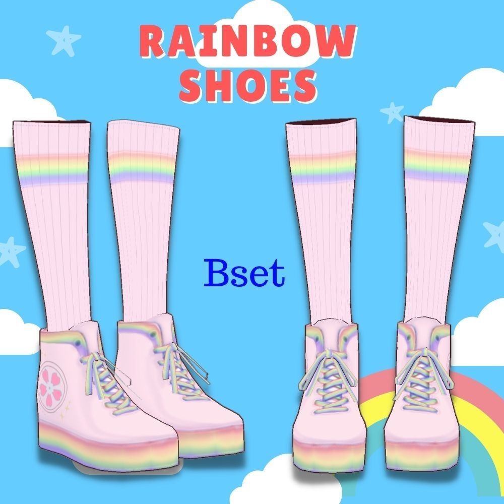 レインボーシューズとソックス2種
