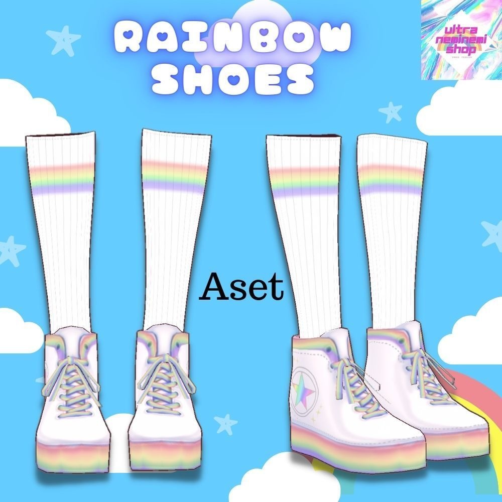 レインボーシューズとソックス2種