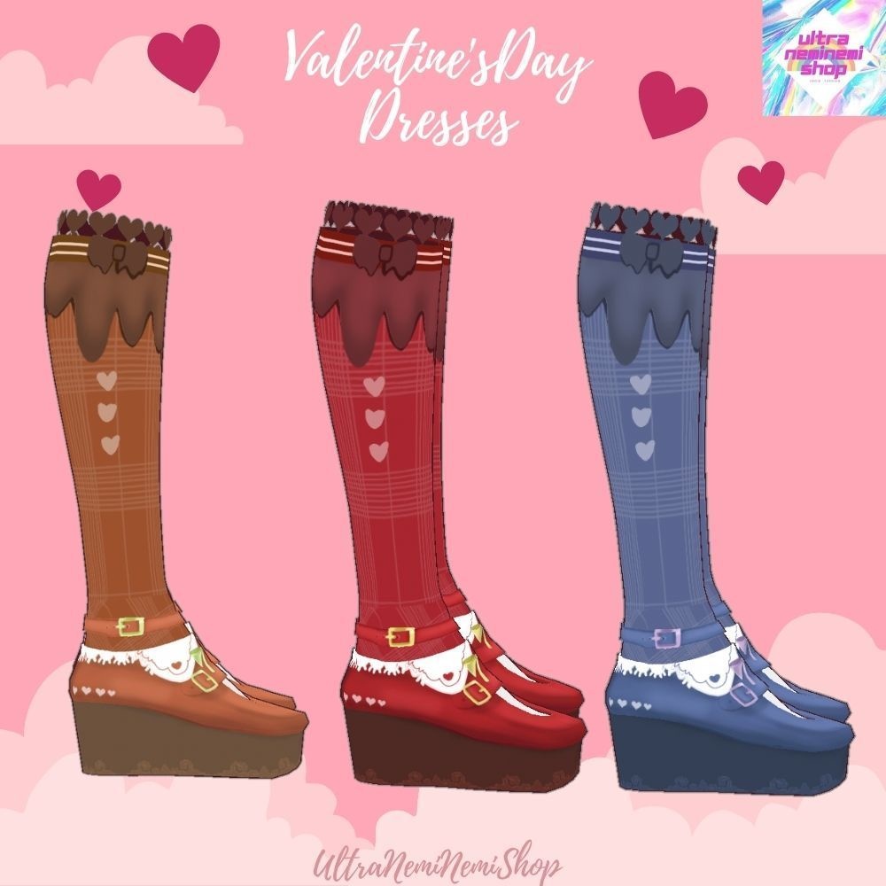 バレンタインラブリードレスワンピース9点(ワンピース+靴下+靴)