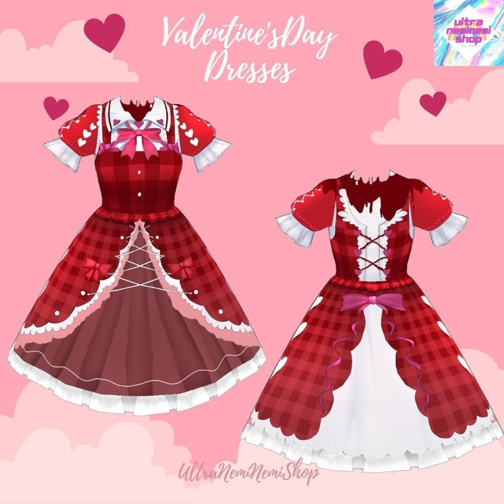 バレンタインラブリードレスワンピース9点(ワンピース+靴下+靴)