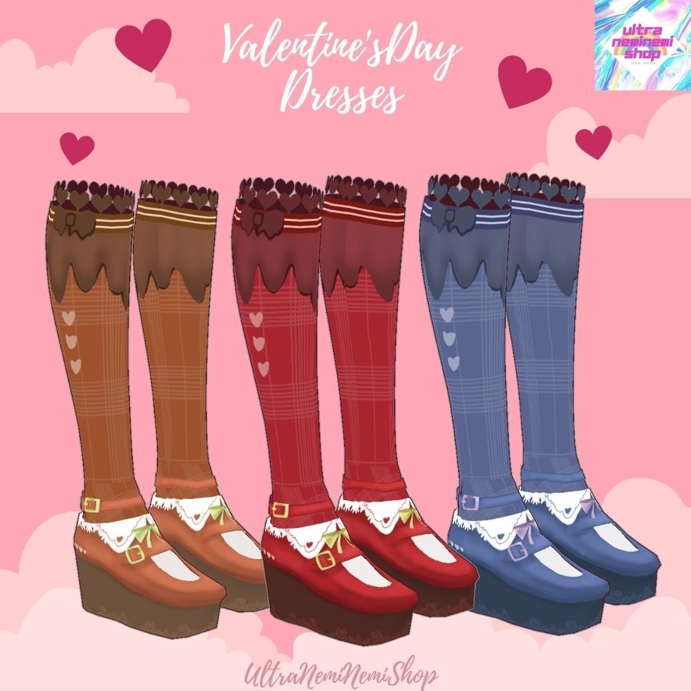 バレンタインラブリードレスワンピース9点(ワンピース+靴下+靴)