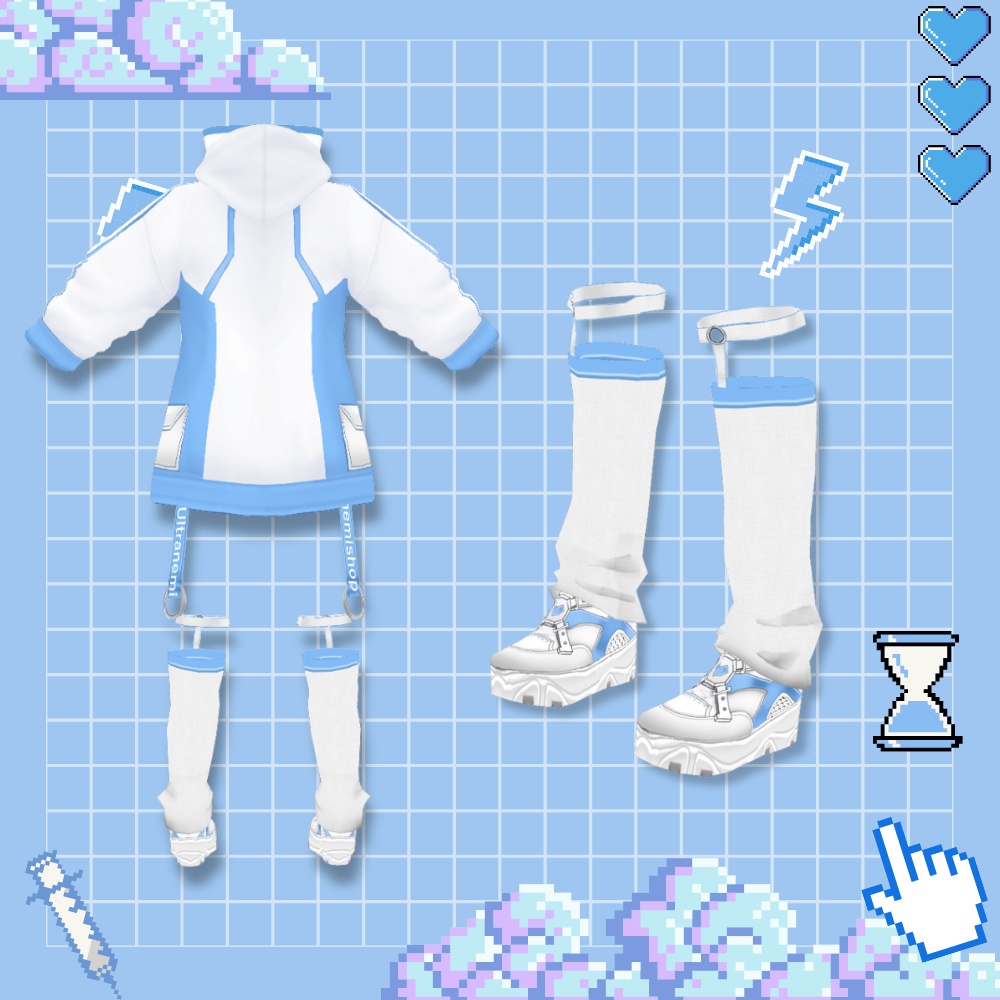 【Vroid】【3type】水色界隈服 ver2