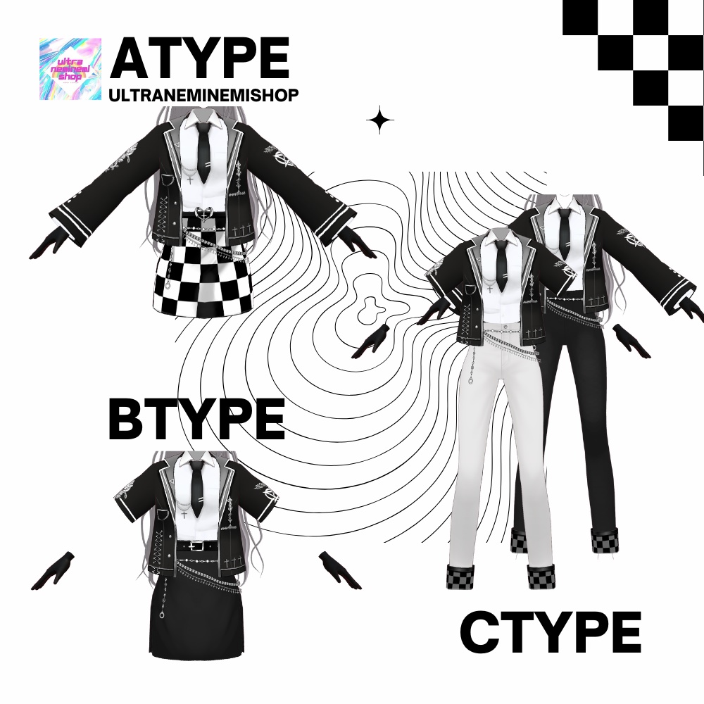 メンズ用あり!カッコいいアイドル服【vroid】