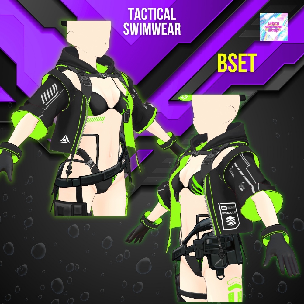 【vroid】6collar / タクティカル水着