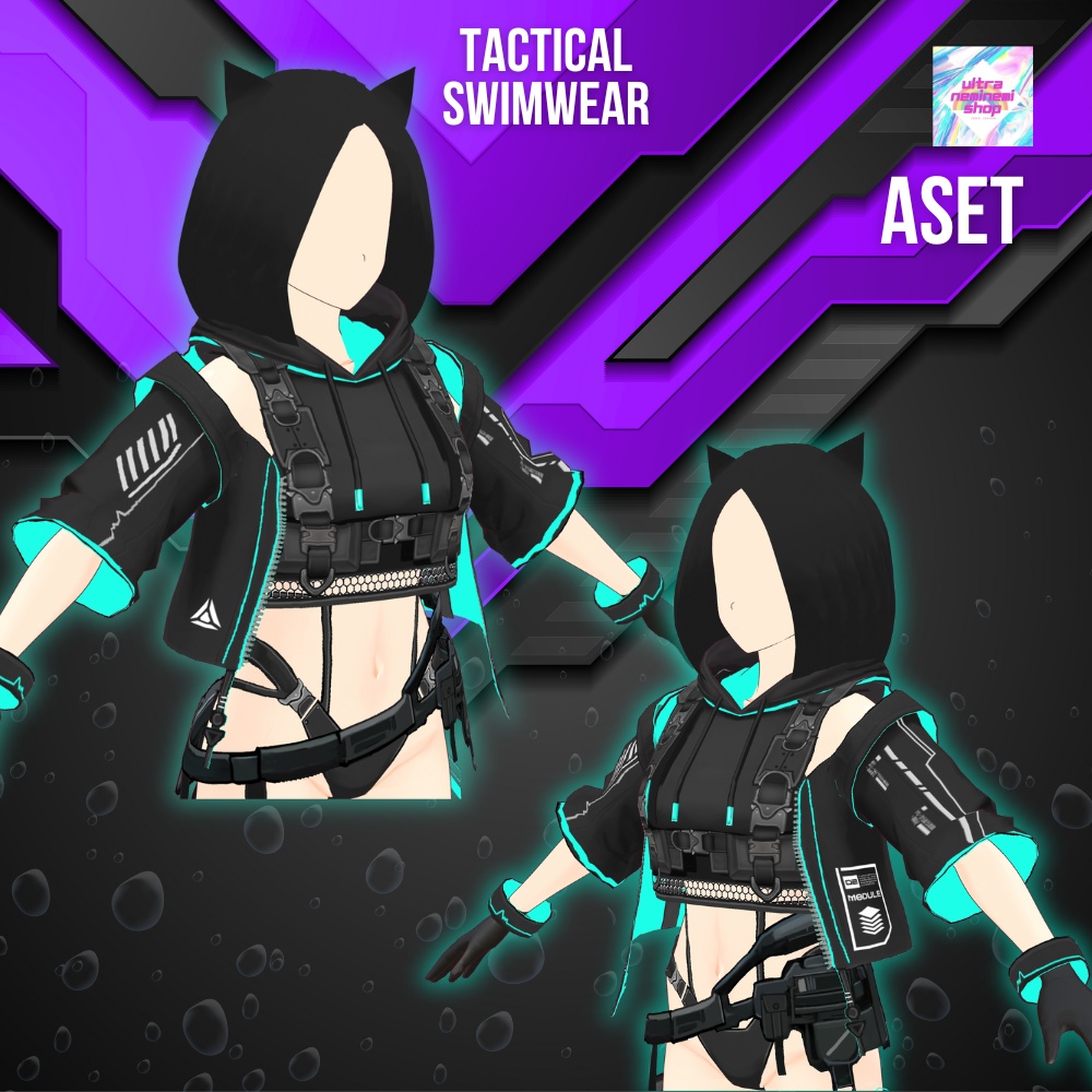 【vroid】6collar / タクティカル水着