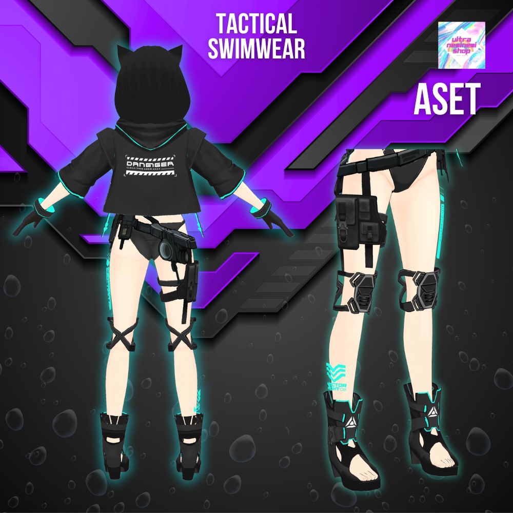 【vroid】6collar / タクティカル水着