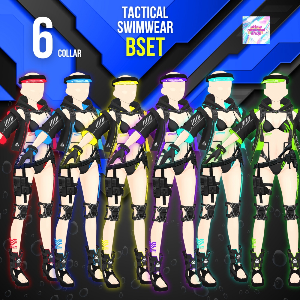 【vroid】6collar / タクティカル水着