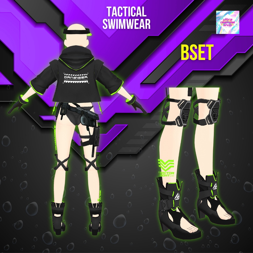 【vroid】6collar / タクティカル水着