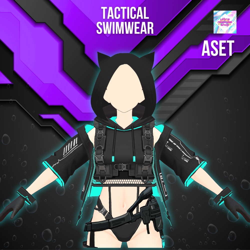 【vroid】6collar / タクティカル水着